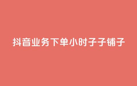 抖音业务下单24小时子子铺子 - 抖音快速下单助力24小时子铺新体验。  第1张