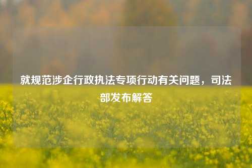 就规范涉企行政执法专项行动有关问题，司法部发布解答  第1张