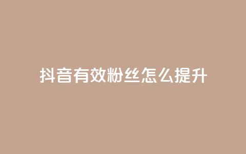 抖音有效粉丝怎么提升 - 提升抖音有效粉丝的实用策略与方法。  第1张