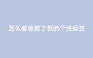 qq怎么看谁赞了我的个性标签,ks免费业务平台qq支付 - 抖音秒赞自助 - 抖音粉丝业务套餐